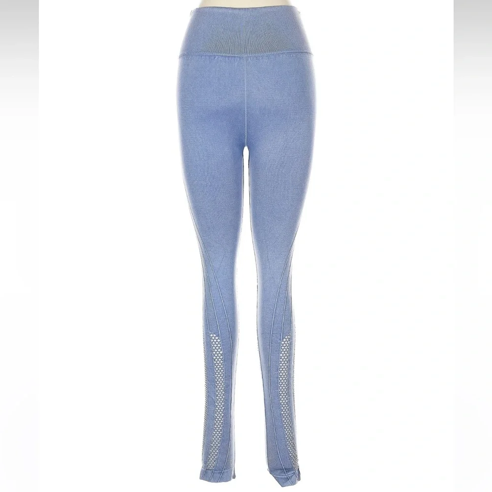 Betsey Johnson Performance Leggings Blue Grey Women’s Size Medium M Yoga Sporty